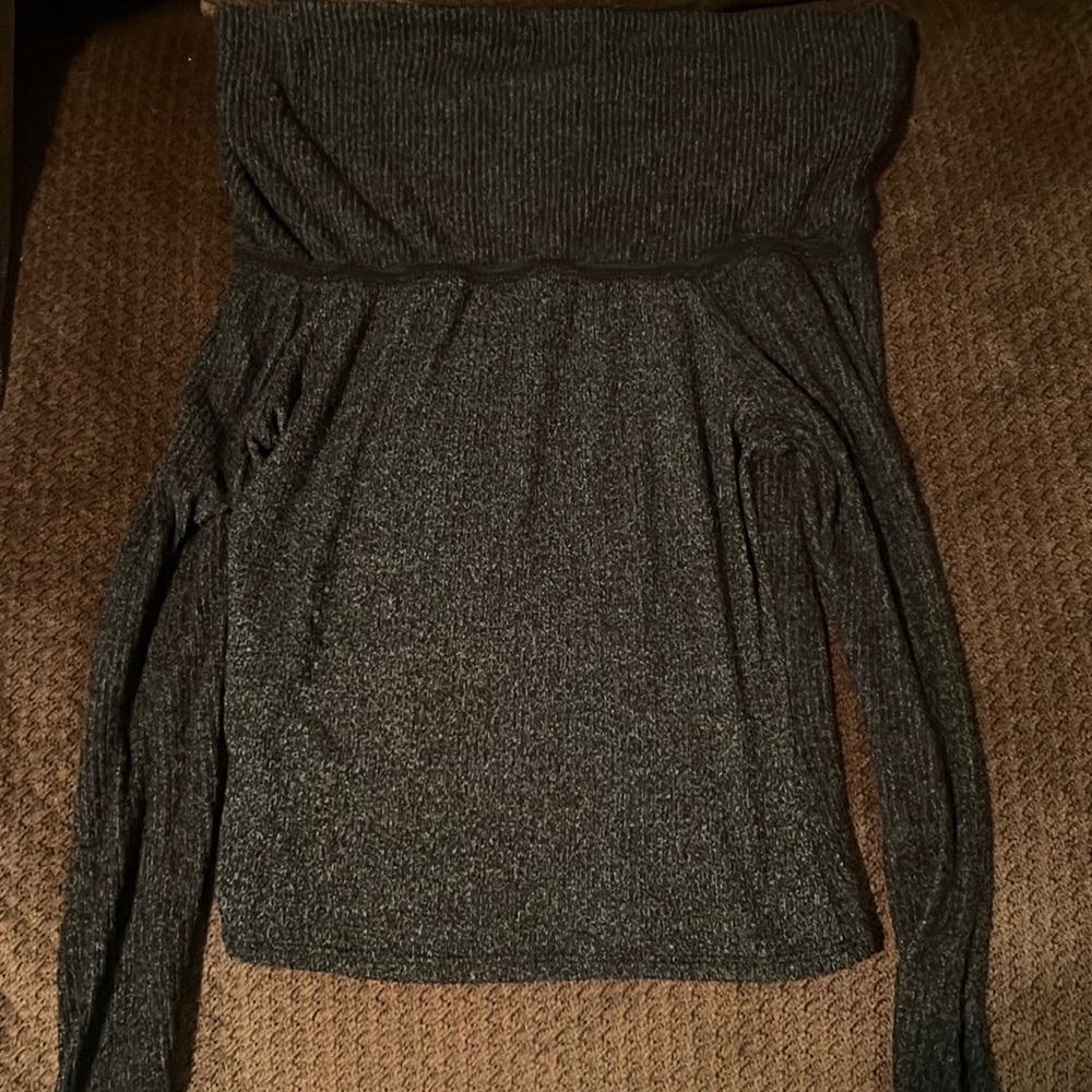dark grey long sleeve versatile shirt very soft and warm